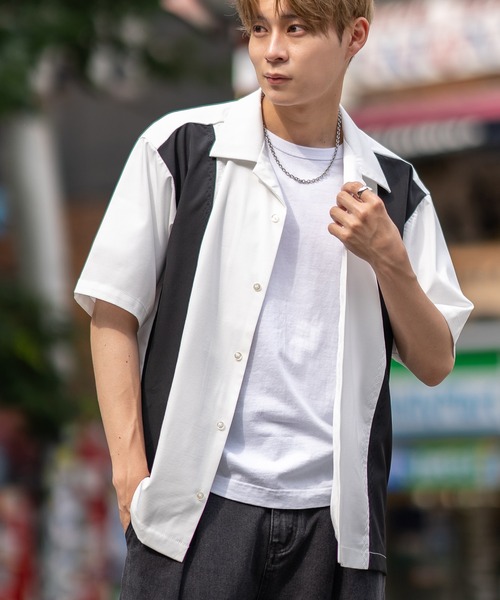 SIDEWAY STANCE(サイドウェイスタンス)の「ストレッチ バイパターン 半袖シャツ(シャツ/ブラウス・メンズ・ブラック/ホワイト/ブラウン・MEDIUM/LARGE/X-LARGE)」の6枚目の写真