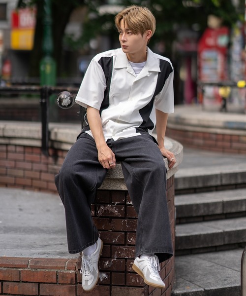 SIDEWAY STANCE(サイドウェイスタンス)の「ストレッチ バイパターン 半袖シャツ(シャツ/ブラウス・メンズ・ブラック/ホワイト/ブラウン・MEDIUM/LARGE/X-LARGE)」の7枚目の写真