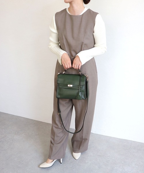 MIAN （ミアン）の「トップハンドル2wayショルダーバッグ（ショルダーバッグ・レディース・ベージュ/ブラウン/ブラック/グリーン・FREE）」の16枚目の写真
