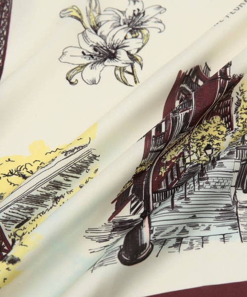 ROPE' PICNIC（ロペピクニック）の「PARIS cityscape スカーフ（バンダナ/スカーフ・レディース・ネイビー/ブラウン・FREE）」の5枚目の写真