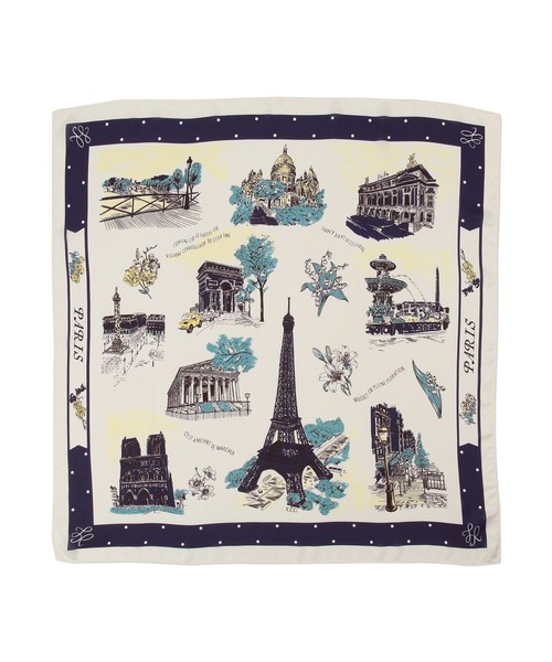 ROPE' PICNIC（ロペピクニック）の「PARIS cityscape スカーフ（バンダナ/スカーフ・レディース・ネイビー/ブラウン・FREE）」の6枚目の写真