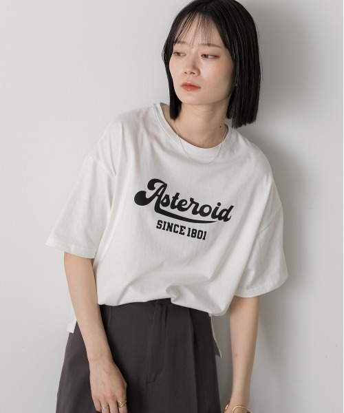 ad thie(アドティエ)の「ロゴプリント ベーシックTシャツ(Tシャツ/カットソー・レディース・ブラック/ブルーグレー/オフホワイト/モカ・FREE)」の7枚目の写真