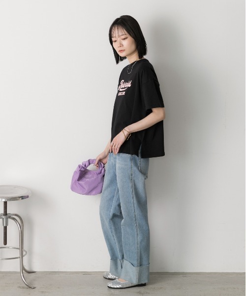 ad thie(アドティエ)の「ロゴプリント ベーシックTシャツ(Tシャツ/カットソー・レディース・ブラック/ブルーグレー/オフホワイト/モカ・FREE)」の15枚目の写真