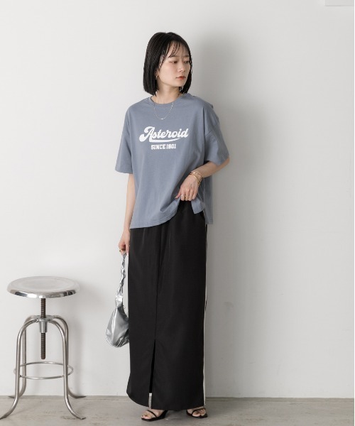 ad thie(アドティエ)の「ロゴプリント ベーシックTシャツ(Tシャツ/カットソー・レディース・ブラック/ブルーグレー/オフホワイト/モカ・FREE)」の17枚目の写真