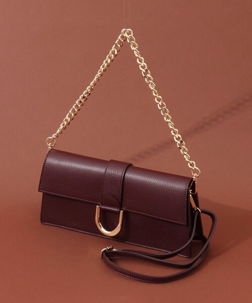 NOLLEY’S（ノーリーズ）の「メタルポイントショルダーバッグ（ショルダーバッグ・レディース・ブラック/ボルドー・FREE）」の2枚目の写真