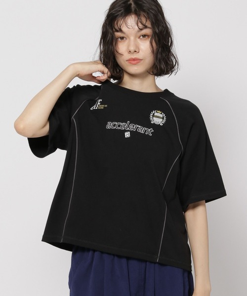 niko and...（ニコアンド）の「ライン&ロゴゲームTシャツ（Tシャツ/カットソー・レディース・ブラック/オフホワイト/グレー・FREE）」の3枚目の写真