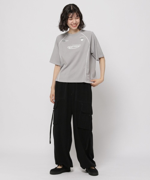 niko and...（ニコアンド）の「ライン&ロゴゲームTシャツ（Tシャツ/カットソー・レディース・ブラック/オフホワイト/グレー・FREE）」の6枚目の写真