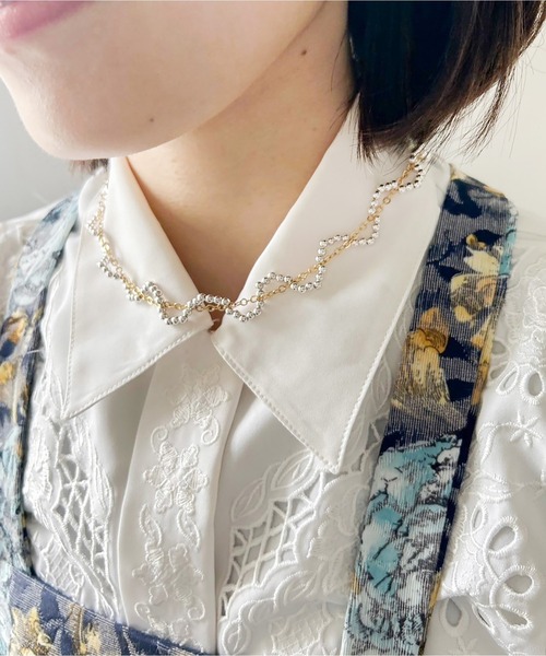 Casselini(キャセリーニ)の「Casselini(キャセリーニ)チェーンなみなみネックレス(ネックレス・レディース・ホワイト/シルバー/クリア・FREE)」の6枚目の写真