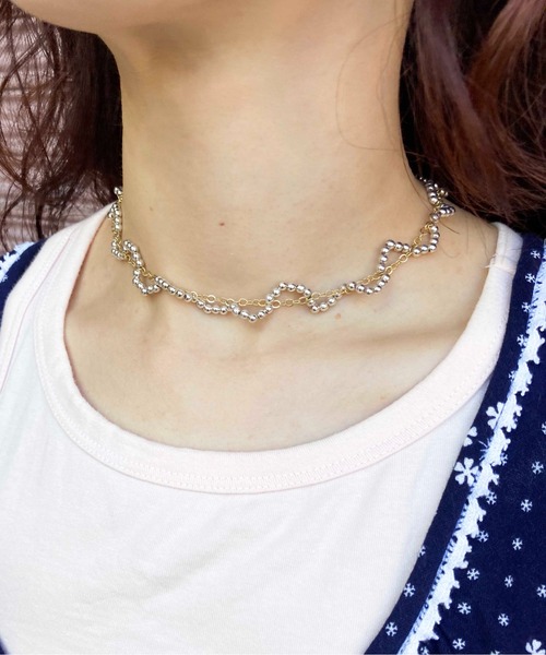 Casselini(キャセリーニ)の「Casselini(キャセリーニ)チェーンなみなみネックレス(ネックレス・レディース・ホワイト/シルバー/クリア・FREE)」の12枚目の写真