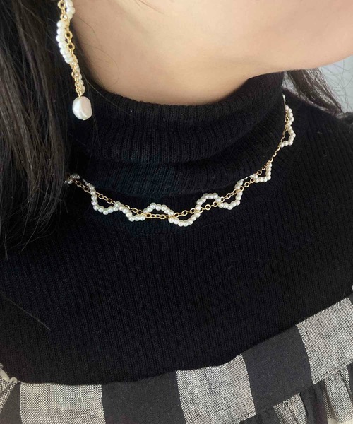 Casselini(キャセリーニ)の「Casselini(キャセリーニ)チェーンなみなみネックレス(ネックレス・レディース・ホワイト/シルバー/クリア・FREE)」の15枚目の写真