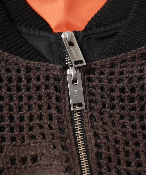 amok(アモク)の「KNIT DOCKING MA-1(MA-1・メンズ・ブラック/カーキ・S/M)」の7枚目の写真