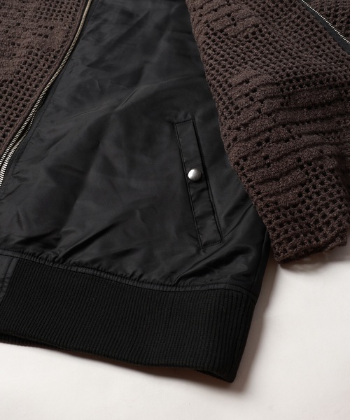 amok(アモク)の「KNIT DOCKING MA-1(MA-1・メンズ・ブラック/カーキ・S/M)」の6枚目の写真
