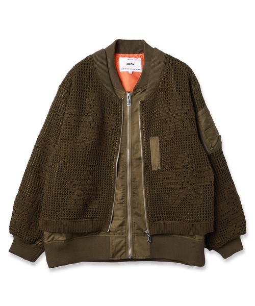 amok(アモク)の「KNIT DOCKING MA-1(MA-1・メンズ・ブラック/カーキ・S/M)」の15枚目の写真