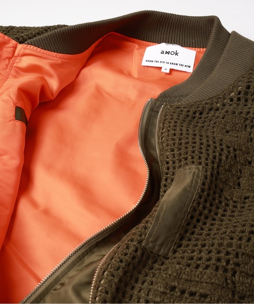amok(アモク)の「KNIT DOCKING MA-1(MA-1・メンズ・ブラック/カーキ・S/M)」の17枚目の写真