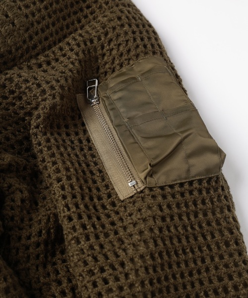 amok(アモク)の「KNIT DOCKING MA-1(MA-1・メンズ・ブラック/カーキ・S/M)」の20枚目の写真