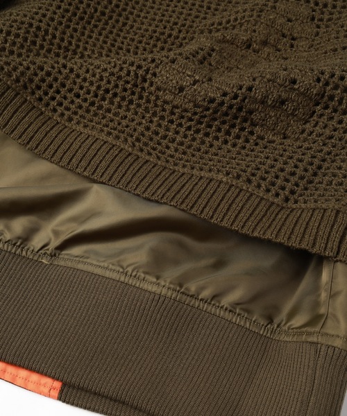 amok(アモク)の「KNIT DOCKING MA-1(MA-1・メンズ・ブラック/カーキ・S/M)」の21枚目の写真