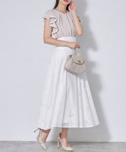 tocco closet(トッコ クローゼット)の「【ZOZO限定】フリルスリーブバイカラーブラウス(シャツ/ブラウス・レディース・ベージュ/オフホワイト/ブラック・M)」の8枚目の写真