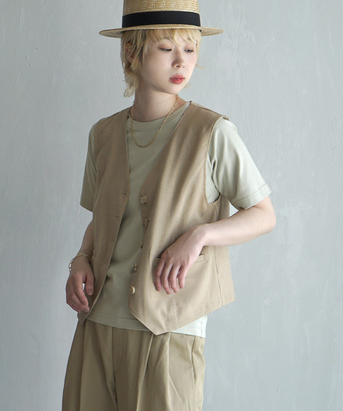 zootie（ズーティー）の「【きちんとしたい日もTシャツを。】シルキースムースコットン Tシャツ［5分袖］（Tシャツ/カットソー・レディース・ライトブルー/グレイッシュベージュ/ブラック/オフホワイト/ネイビー/ミント/黄土色系/ライトグレー・LL/L/M）」の21枚目の写真