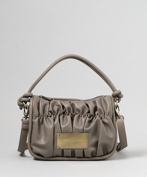 THE SHOP TK （ザ ショップ ティーケー ）の「【＠BAILA掲載】ギャザープレートFレザーBAG（ハンドバッグ・レディース・ブラック/ブラウン系その他・00）」の2枚目の写真