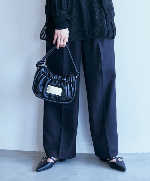 THE SHOP TK （ザ ショップ ティーケー ）の「【＠BAILA掲載】ギャザープレートFレザーBAG（ハンドバッグ・レディース・ブラック/ブラウン系その他・00）」の9枚目の写真