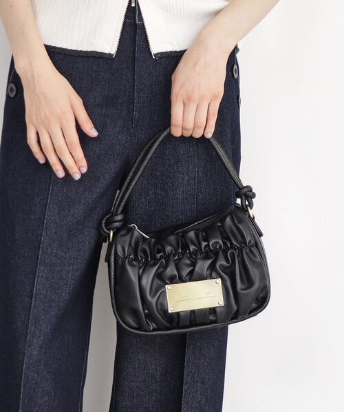 THE SHOP TK （ザ ショップ ティーケー ）の「【＠BAILA掲載】ギャザープレートFレザーBAG（ハンドバッグ・レディース・ブラック/ブラウン系その他・00）」の5枚目の写真