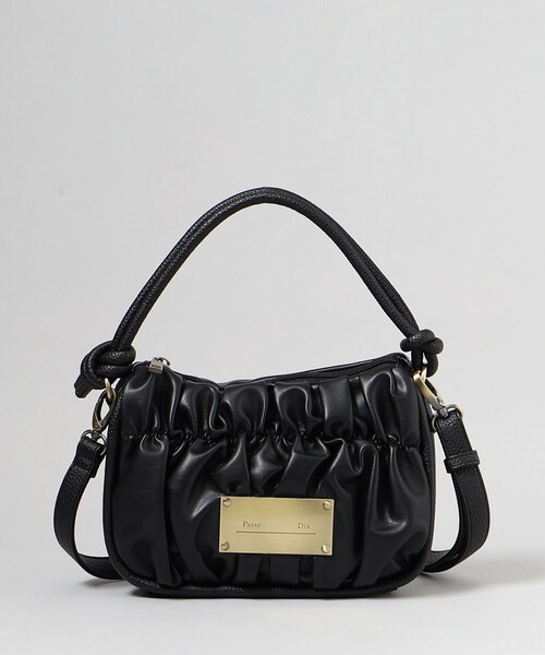 THE SHOP TK （ザ ショップ ティーケー ）の「【＠BAILA掲載】ギャザープレートFレザーBAG（ハンドバッグ・レディース・ブラック/ブラウン系その他・00）」の3枚目の写真