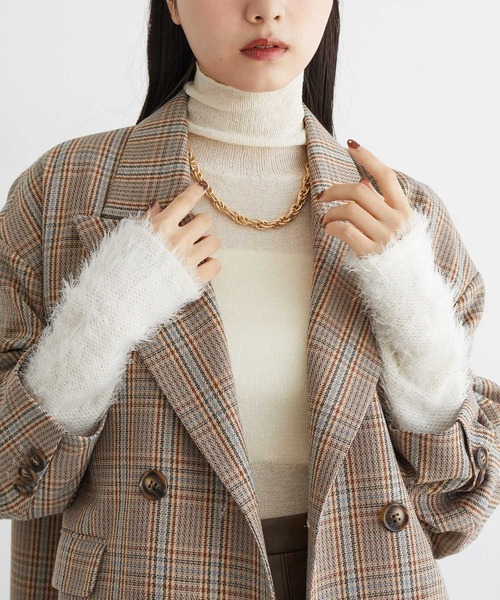 VIS(ビス)の「袖フェザーシアータートルニット(ニット/セーター・レディース・ブラック/サックスブルー/キナリ・FREE)」の4枚目の写真