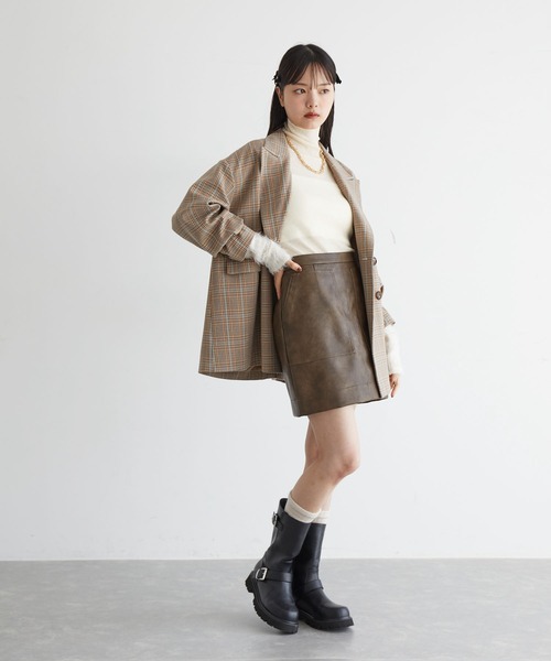 VIS(ビス)の「袖フェザーシアータートルニット(ニット/セーター・レディース・ブラック/サックスブルー/キナリ・FREE)」の5枚目の写真