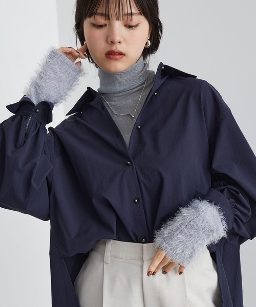 VIS(ビス)の「袖フェザーシアータートルニット(ニット/セーター・レディース・ブラック/サックスブルー/キナリ・FREE)」の10枚目の写真