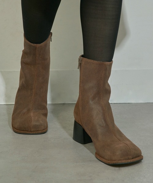 ALM.（アルム）の「【ALM.】ADELA LEATHER BOOTS レザーショートブーツ（ブーツ・レディース・ブラウン/ブラック/シルバー/ブラック系1/ブラウン系1・36/37/38）」の5枚目の写真