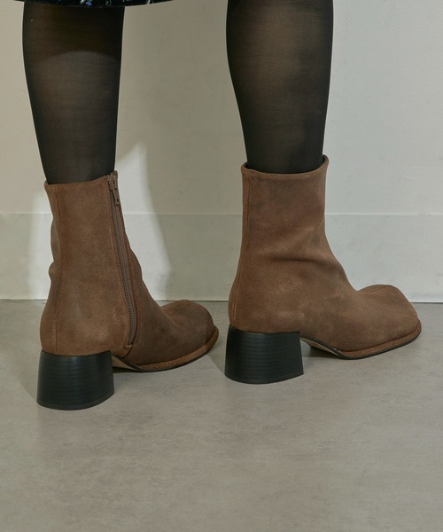 ALM.（アルム）の「【ALM.】ADELA LEATHER BOOTS レザーショートブーツ（ブーツ・レディース・ブラウン/ブラック/シルバー/ブラック系1/ブラウン系1・36/37/38）」の16枚目の写真