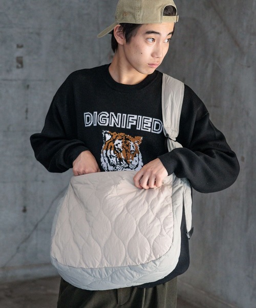 niko and...(ニコアンド)の「ラージ切り替えキルトショルダーバッグ / キルティングショルダー(ショルダーバッグ・メンズ・カーキ/ブラック/オフホワイト・FREE)」の5枚目の写真