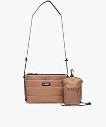 撥水 パディング サコッシュ ショルダーバッグ ミニポーチ付き W28×H20×D4cm