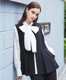 JILL STUART | ◆パール釦ペプラムジレ(ノーカラージャケット)