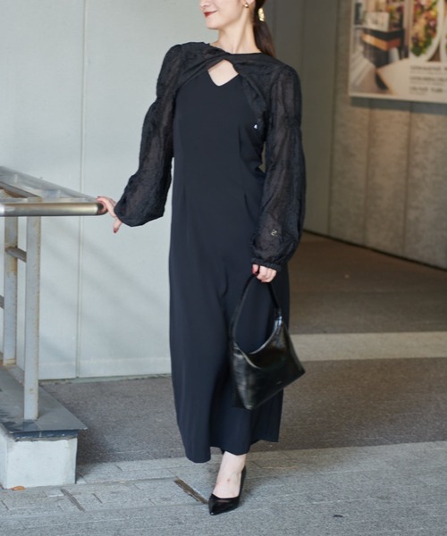 Lui's（ルイス）の「【オケージョン】2WAY ボレロワンピース（ワンピース・レディース・ブラック/カーキ・FREE）」の6枚目の写真