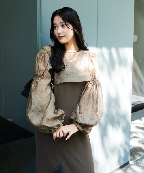 Lui's（ルイス）の「【オケージョン】2WAY ボレロワンピース（ワンピース・レディース・ブラック/カーキ・FREE）」の9枚目の写真