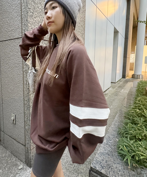 JOINT WORKS（ジョイントワークス）の「Rest&Recreation/レストアンドレクリエーション OVERSIZED RAGLAN SWEATSHIRT（スウェット・レディース・ブラック・FREE）」の4枚目の写真