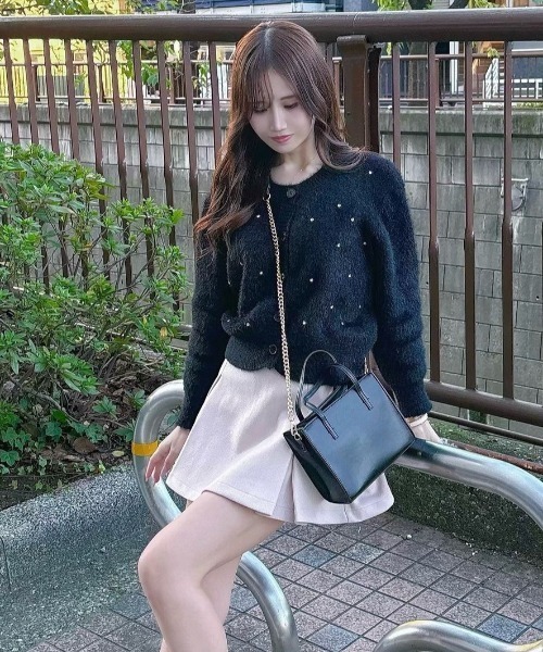 Teem Store（チームストア）の「ビジューショートニットカーディガン（カーディガン/ボレロ・レディース・ホワイト/グレー/ブラック・F）」の19枚目の写真