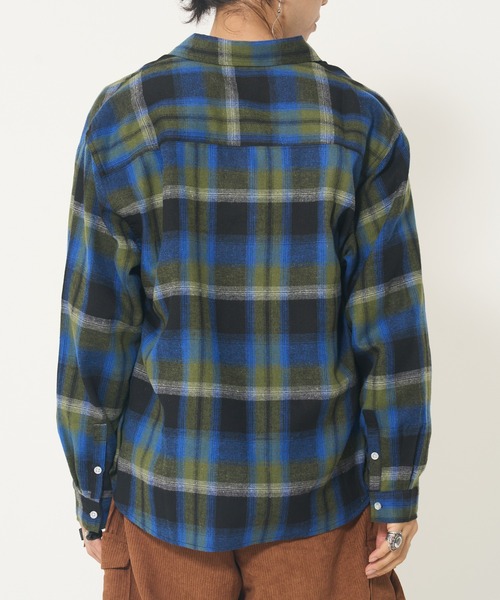 ROUGH TRADE（ラフトレード）の「ネルチェック長袖シャツ(M1)（シャツ/ブラウス・メンズ・ブルー/オレンジ/グリーン・MEDIUM/LARGE/X-LARGE）」の6枚目の写真