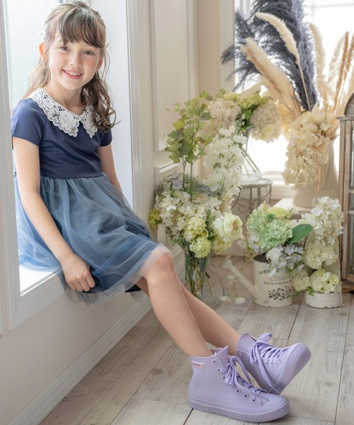 Catherine Cottage(キャサリンコテージ)の「レインスニーカー(レインシューズ・キッズ・ブラック/ライラック・24/23/22/21/20/19/25)」の12枚目の写真