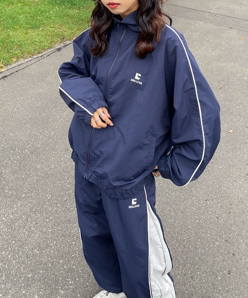 セットアップ　LUVER ナイロン トラックジャケット ネイビー 10663a.jpg