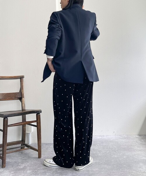 fredy emue（フレディエミュ）の「《セットアップ対応》ベロアドット刺繍イージーパンツ（その他パンツ・レディース・ブラック系その他/ブルー系その他・38）」の9枚目の写真
