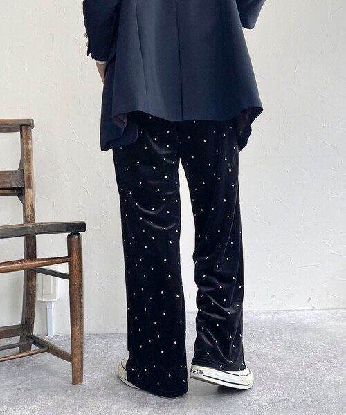 fredy emue（フレディエミュ）の「《セットアップ対応》ベロアドット刺繍イージーパンツ（その他パンツ・レディース・ブラック系その他/ブルー系その他・38）」の16枚目の写真