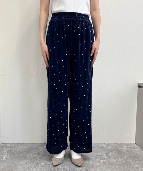 fredy emue（フレディエミュ）の「《セットアップ対応》ベロアドット刺繍イージーパンツ（その他パンツ・レディース・ブラック系その他/ブルー系その他・38）」の19枚目の写真