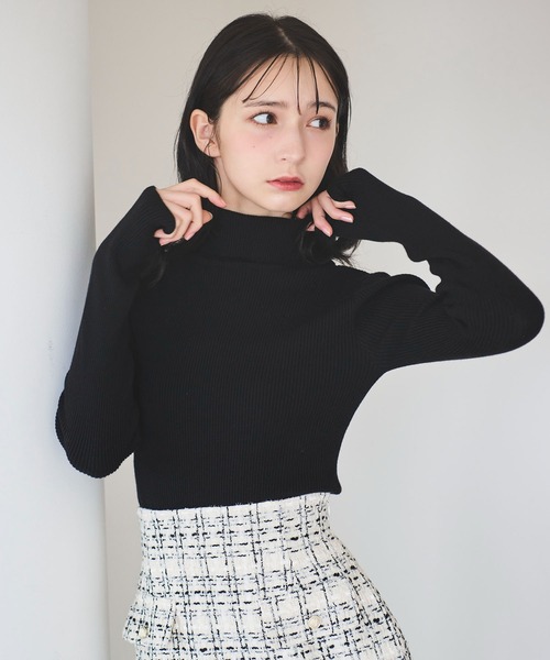31 Sons de mode(トランテアン ソン ドゥ モード)の「2WAYタートルネックニット(ニット/セーター・レディース・グリーン/ブラック/ホワイト×ブラック・フリー)」の10枚目の写真