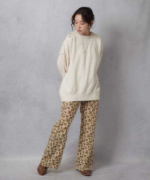 Lull（ルル）の「【Lull / ルル】フローラルプリントフレアパンツ（その他パンツ・レディース・ベージュ/ブラック・ONESIZE）」の13枚目の写真