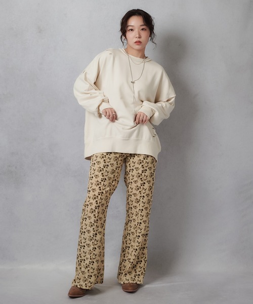 Lull（ルル）の「【Lull / ルル】フローラルプリントフレアパンツ（その他パンツ・レディース・ベージュ/ブラック・ONESIZE）」の14枚目の写真