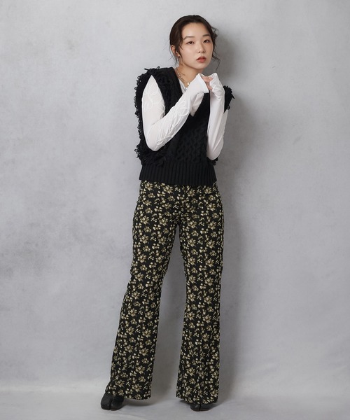 Lull（ルル）の「【Lull / ルル】フローラルプリントフレアパンツ（その他パンツ・レディース・ベージュ/ブラック・ONESIZE）」の16枚目の写真