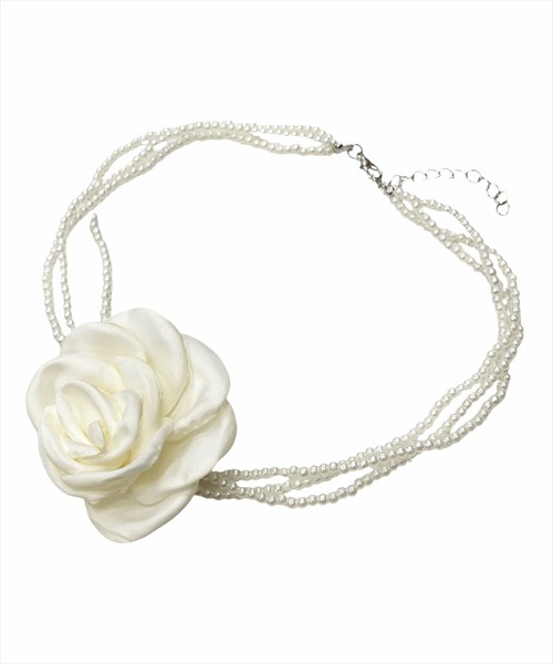 WILLSELECTION（ウィルセレクション）の「フラワーパールチョーカー（ネックレス・レディース・オフホワイト/ブラック・FREE）」の2枚目の写真