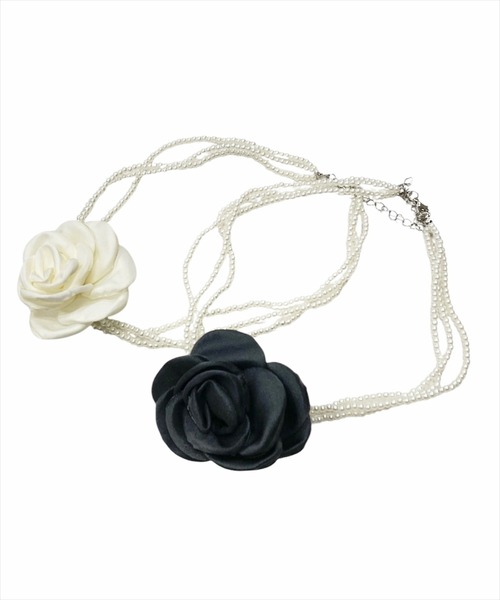 WILLSELECTION（ウィルセレクション）の「フラワーパールチョーカー（ネックレス・レディース・オフホワイト/ブラック・FREE）」の6枚目の写真